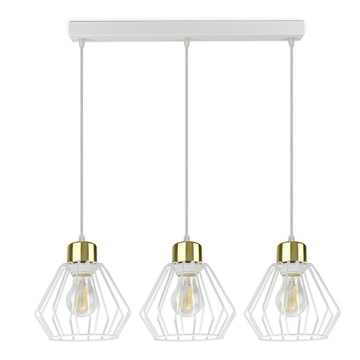 Lampa Plafon Żyrandol w stylu GLAM Biała Złota LED