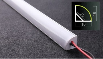 Светодиодная лента для мебели алюминиевая угловая 100см 12В