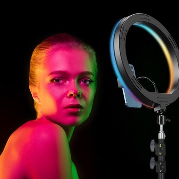 RGB LED КОЛЬЦО ДЛЯ СЕЛФИ КОЛЬЦОВАЯ ЛАМПА ДИСТАНЦИОННЫЙ ШТАТИВ + ДЕРЖАТЕЛЬ ДЛЯ ТЕЛЕФОНА 21