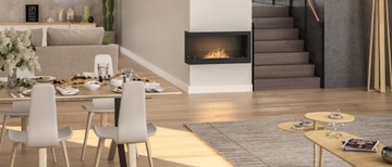 Biokominek do zabudowy narożny lewy 90 cm Corner L 900 z Szybami Simplefire