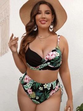 STRÓJ KĄPIELOWY DWUCZĘŚCIOWY BIKINI PLUS SIZE BOHO PUSH-UP ROZM 50 (PS2-2)