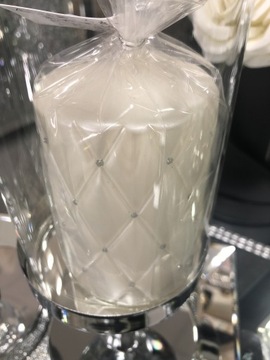 Świece diamentowe glamour 10 cm biała