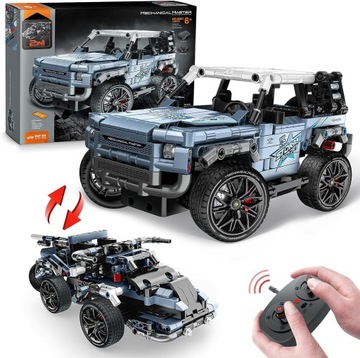 Zestaw 4x4 Pickup, 2 w 1 STEM, Auto RC, prezent dla chłopców (503 elem.)