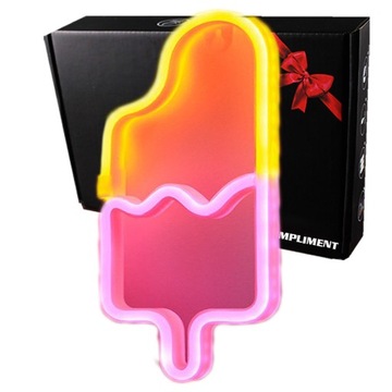 Neon led usb na ścianę znak lody neonowy