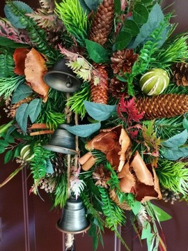 Wianek wieniec stroik DUŻY 50cm DZWONECZKI bożonarodzeniowy świąteczny