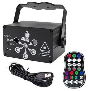 Лазерный проектор для дискотеки, стробоскоп MusicMate LED, 6 отверстий