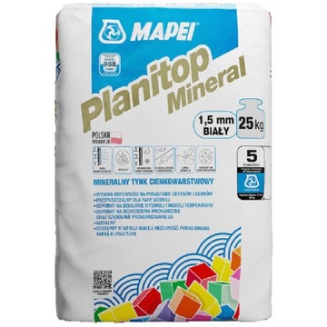 Tynk mineralny cienkowarstwowy 25kg baranek 1,5mm MAPEI PLANITOP MINERAL