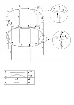 PERGOLA HORTENSJI KWIATÓW ROŚLIN PODPORA 77x104 cm