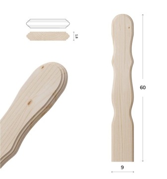 Sztachety drewniane 60CM W1 różne wzory, SUCHE, świerk, ogrodzenie, balkon