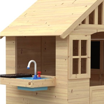 САДОВЫЙ ДОМ С КУХНЕЙ, СТАВНЯМИ И ДЕРЕВЯННОЙ ДОСКОЙ 3в1 ДЛЯ ДЕТЕЙ