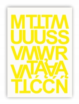 Самоклеящиеся буквы с буквами и цифрами желтого цвета 100 мм.