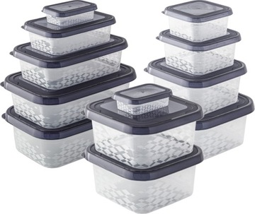 BRANQ - 12x pojemniki na żywność - plastikowe - do lodówki - Lunch Box