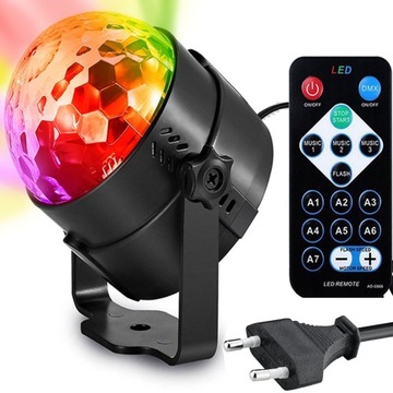 ДИСКО-ШАР ДИСКО-ПРОЕКТОР RGB СВЕТОДИОДНЫЙ РЕФЛЕКТОР КОЛОРОФОН ЛАЗЕР + ПУЛЬТ ДУ