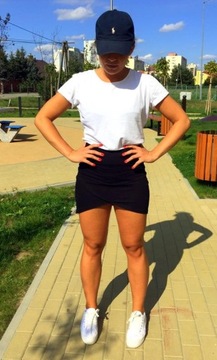 ЧЕРНАЯ АСИММЕТРИЧНАЯ МИНИ-ЮБКА на резинке S/M