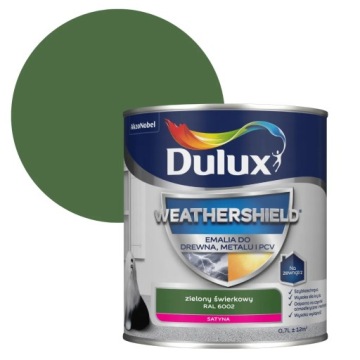 Dulux Weathershield ЭМАЛЬ ДЛЯ ДЕРЕВА, МЕТАЛЛА И ПВХ 0,7 л RAL 6002 СВЕТ-ЗЕЛЕНЫЙ