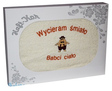 RĘCZNIK Z HAFTEM DLA DZIEŃ BABCI 70x140 NA PREZENT