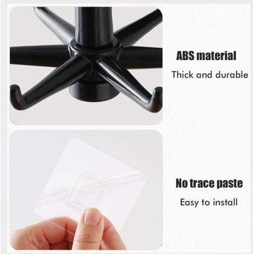 КРЮЧОК ВРАЩАЮЩАЯСЯ ВЕШАЛКА 360, самоклеящаяся для кухни