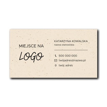 100 szt Eko wizytówki beżowe 250g + projekt