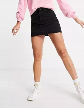 MISSGUIDED TALL JEANSOWA SPÓDNICA MINI L