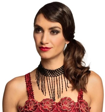 KOLIA CZARNA CHOKER LATA'20 CHARLESTON NASZYJNIK KORALIKI