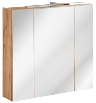 Szafka z lustrem 80 cm CAPRI WHITE 843 + LED MOON