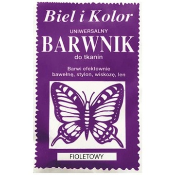Barwnik do tkanin farba z motylem FIOLETOWY