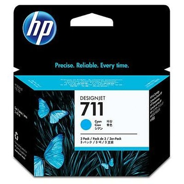 Tusz Hp 711 Cyan CZ134A Trzypak 3x29 ml ORYGINAŁ