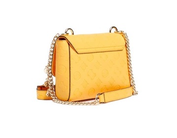 Guess Mini Damska Torba Na Ramię Carlson Crossbody Żółta Efektowna