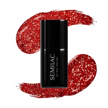 LAKIER HYBRYDOWY 318 BURGUNDY RED GLITTER SEMILAC