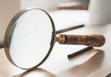 Lupa szkło powiększające 23cm dekoracyjna gabinetowa