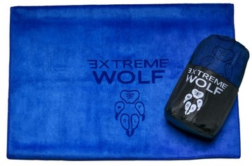 Ręcznik sportowy szybkoschnący Extreme Wolf 100 x 50 cm, niebieski