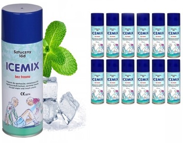 SZTUCZNY LÓD SPRAY ICE-MIX ZAMRAŻACZ ZESTAW 12 SZTUK