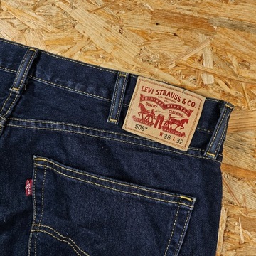 Spodnie Jeansowe LEVIS 508 Granatowe Proste Dżins Jeans 38x32