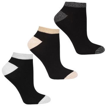 3x Členkové Ponožky Dámske Ponožky Elegantné s Lurexom Set MORAJ 38-41