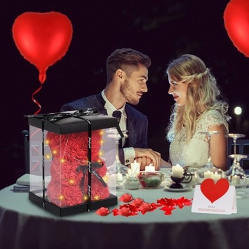 МИШКА С РОЗАМИ БОЛЬШОЙ ПОДАРОК ​​НА ЖЕНСКИЙ ДЕНЬ РОЗА РУЧНОЙ РАБОТЫ ВЕЧНАЯ РОЗА ЦВЕТОЧНАЯ КОРОБКА