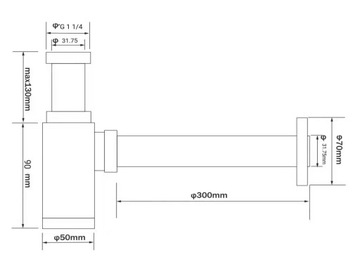 СИФОН ДЛЯ МОЙКИ ВАННОЙ, ЛАТУНЬ, УНИВЕРСАЛЬНЫЙ, МЕДЬ, РОЗОВОЕ ЗОЛОТО