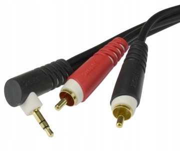 KLOTZ Kabel kątowy MINI JACK 3,5 / 2x RCA Cinch 2m
