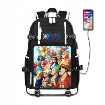 Plecakone kawałek USB ładowanie plecak anime luffy