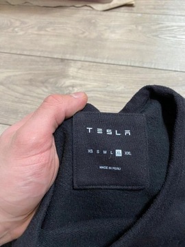 TESLA BLUZA CZARNA CREWNECK BIG LOGO CZARNA XL