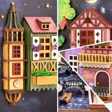 3D-домик среди книг Book Nook Прогулка под звездами Франция CuteBee