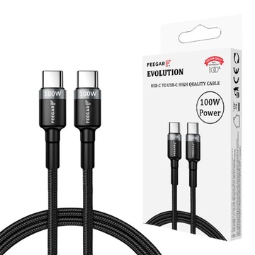 Feegar USB-C Type-C 100 Вт PD Кабель быстрой зарядки 3.0