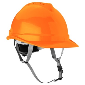 Kask przemysłowy z paskiem podbródkowym pomarańcz