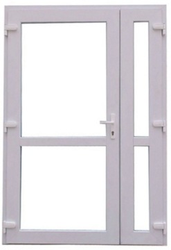DRZWI ZEWNĘTRZNE PCV BIAŁE 160x210 DWUSKRZYDŁOWE