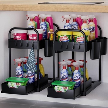 ORGANIZER POD ZLEWOZMYWAK 2-POZIOMOWY 4 HACZY