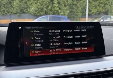 BMW Seria 5 F10-F11 Touring Facelifting 520d 190KM 2017 BMW Seria 5 2.0D 190KM navi gwarancja LED AUTOMAT bezwypadkowy, zdjęcie 19