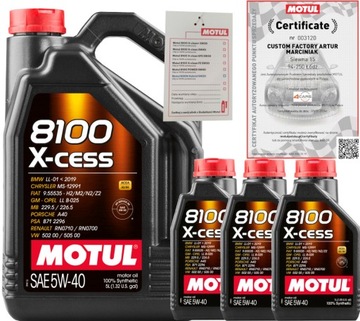 MOTUL 8100 X-CESS 5W40 A3/B4 8L BMW LL-01 VW 502 00/ 505 00 + ZAWIESZKA