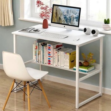 LOFT WHITE МОЛОДЕЖНЫЙ КОМПЬЮТЕРНЫЙ СТОЛ С ПОЛКОЙ ДЛЯ ШКОЛЬНЫХ ИГРОВ