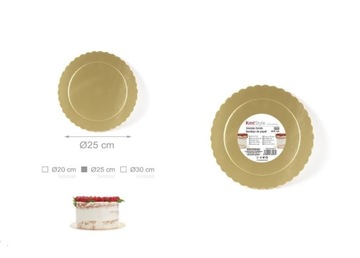 PODKŁADKA TACKA POD TORT TORTA OKRĄGŁA 25cm WZÓR