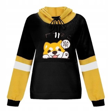 Harajuku Shiba Inu Kawaii Ucha Bluza z kapturem Ko