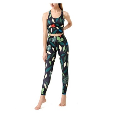 Женский костюм для йоги, 2 шт., быстросохнущий спортивный жилет с принтом, штаны для фитнеса и йоги